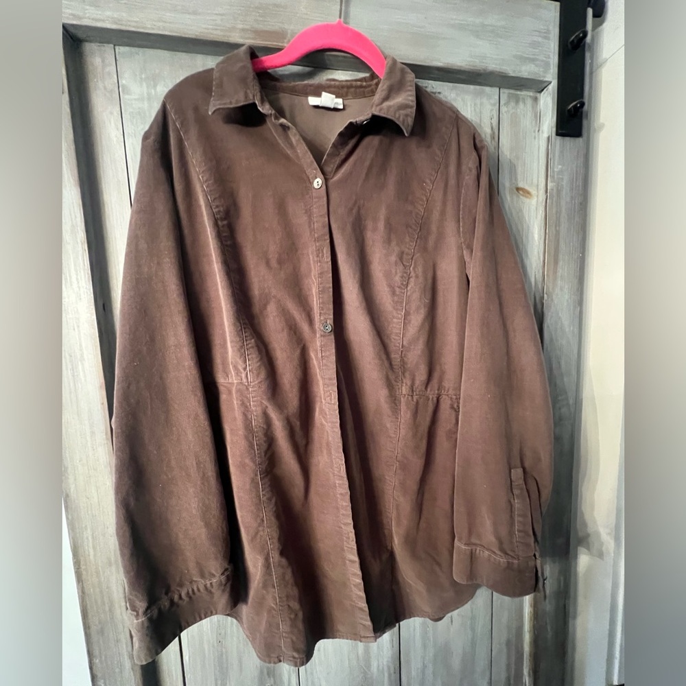 J. Jill Corduroy Tunic in Warm Brown with Pockets